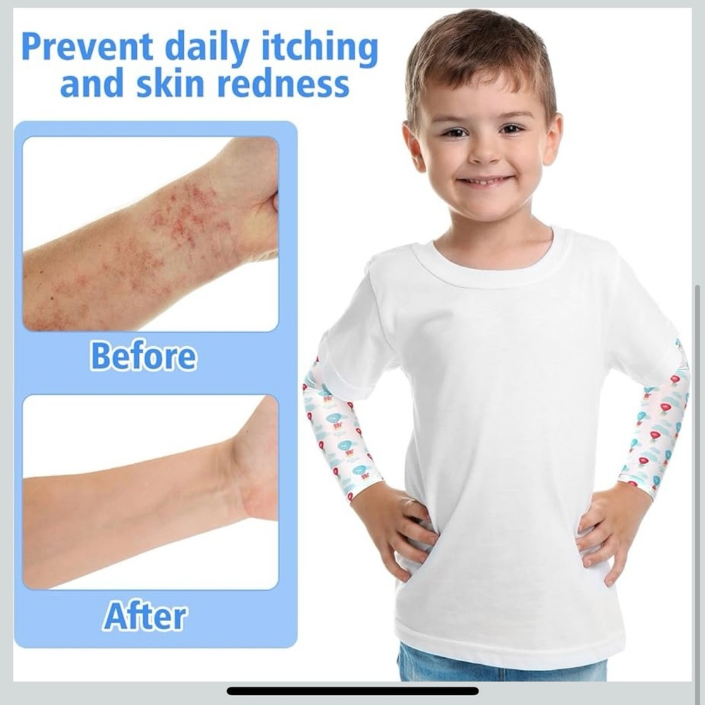 NEW 4 Pairs Eczema Sleeves for Toddler Arm Eczema Wet Wraps UV Protection